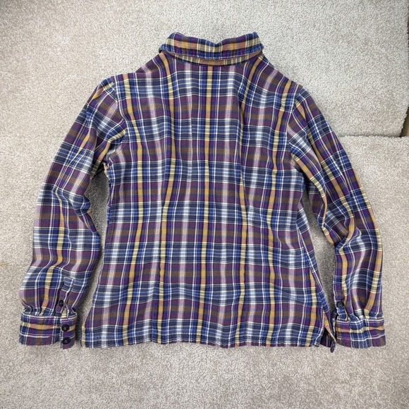 Patagonia Women's Fjord Flannel Shirt Sz 10 Organic Cotton Purple Plaid - Picture 7 of 7